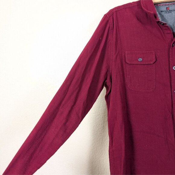 Woolrich 100% Brushed Cotton Flannel Button Down Shirt Mens XXL Wine Red Casual - Picture 9 of 9